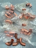 Group of Copper Elbows and Fittings 3/4