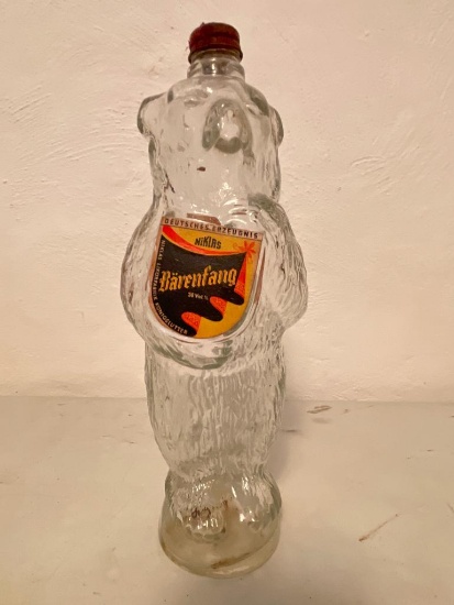 Vintage, German, Bear Shaped Liquor Bottle. This is 10" Tall