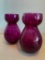 Pair of Purple Crackle Glass Vases. They are 6