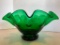 Green Ruffled Top Glass Bowl. This is 10