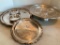 Silver Plated Serving Trays and Bowls. The Largest is 17