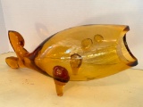 Yellow Glass Fish. Believed to be Blanko Glass. This is 7