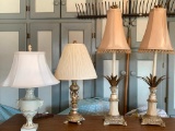 Set of 4 Lamps w/Shades. The Tallest is 31