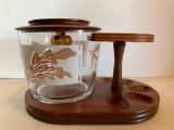 Vintage Pipe Stand w/Tobacco Jar. This is 5.5