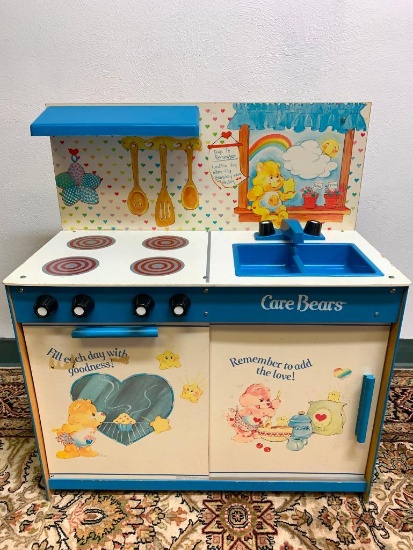 Vintage Child's Care Bear Kitchenette w/Accessories. This is 31" T x 27" W x 12" D