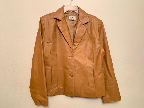 Olge Cassini, Size Large Leather Jacket, No Tags, But Appears to Have Little if any Use!