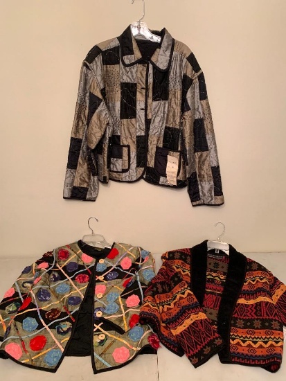 Three Ladies Jackets, Two Size Medium and One Size Large Unworn with Tags