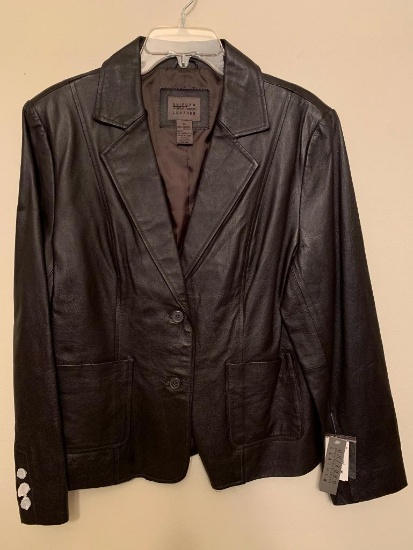 John Hall Richard Leather Jacket, Size 14, Unworn with Tags