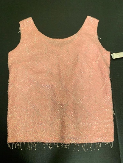 Pink Beaded, Vintage Camisole from Elder Beerman with Tags Still on it Size Medium