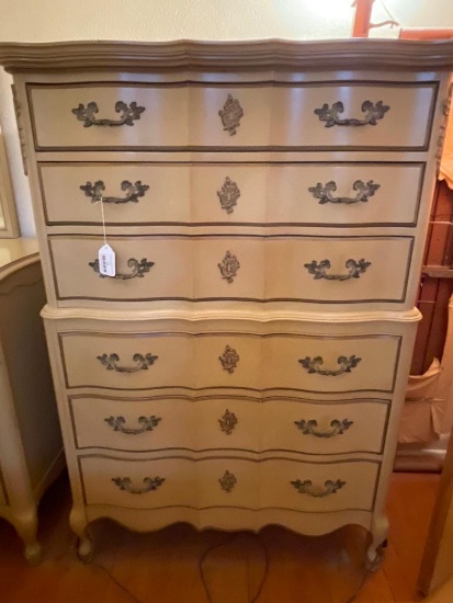 Chest of Drawers w/6 Drawers. This is 53" T x 37" W x 21" D. This has Scrapes and Scuffs