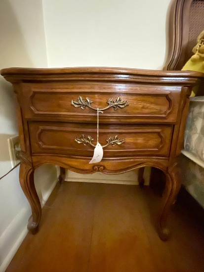 Pair of Nightstands Believed to be by Thomasville. They are 25" T x 24" W x 16" D