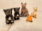 Cat Collectors Lot with a Bybee Pottery Cat, Plastic Salt and Pepper, A Small Plastic and Cat