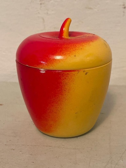 Small, Glass, Lidded Apple, 4" Total Height
