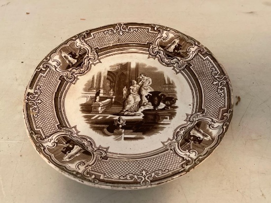 Antique, Minerva, Pearl Stone Ware Plate, Just Under 9" Diameter