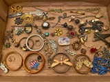 Group of Costume Jewelry and Hat Pins, As Pictured