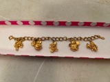 Disney Character Charm Bracelet, Mickey, Mini, Goofy, Pluto, Goofy and Donald, 6