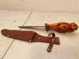 What Appears to Be a Hand Made Knife in Leather Sheath