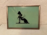 Interesting Green Background Silhouette Picture with Note on Back Dating To 1934