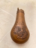 Antique Copper Powder Horn with Eagle Accents, 4