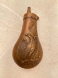 Antique Copper Powder Horn with Eagle Accents, 4