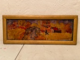 Vintage/Antique, Homemade Reverse Painting on Glass, Framed and Unsigned