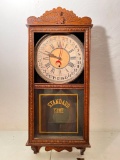 Antique, Oak Hanging Wall Clock as Pictured, 38