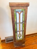Piece of Stained Glass Mounted in what looks like a column of some type