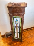 Piece of Stained Glass Mounted in what looks like a column of some type