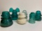 Set of 6 Railroad Insulators. The Tallest is 5