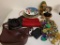 Misc Lot Incl Ladies Handbags, Porcelain Collector Plates, Mardi Gras Beads & More - As Pictured