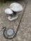 Concrete, Yard Mushroom Decoration and Shepherds Hook