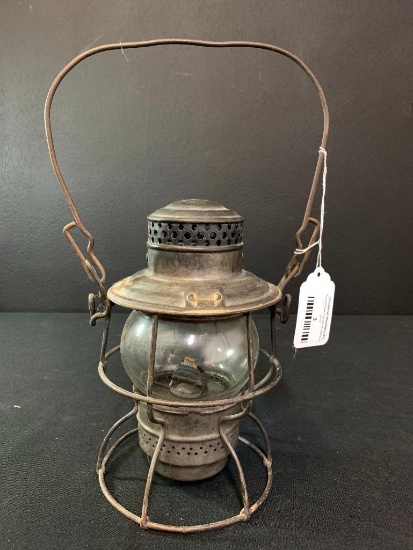 9" Antique Adams and Westlake Railroad Lantern Clear Globe