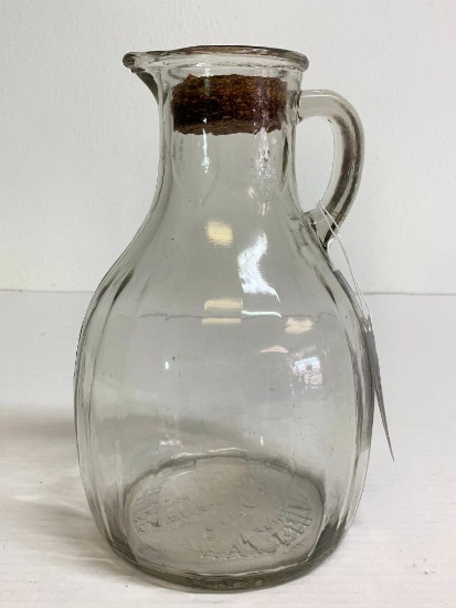 9.5" Vintage White House Vinegar Pitcher w/Applied Handle & Stopper