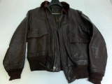 WWII Leather Bomber Jacket w/Fur Collar Size 44