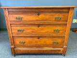 Antique Chest of Drawers w/3 Drawers on Casters. This is 33