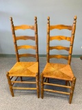 Pair of Vintage Rush Seat Chairs. They are 44