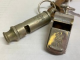 Pair of Vintage Whistles. Boy Scouts and J. Judson & Co Birmingham, AL 1944