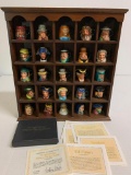 The English Heritage Miniature Toby Jug Collection of 25 Porcelain Jugs w/Display Case.