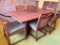 Mid Century Modern Walnut Dining Table Incl 2 Leafs & 6 Chairs. The Table is 28