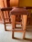 Vintage Ranch Oak Bar Stools w/Leather Seats. Set of 4. Has Scuffs from Use. They are 30