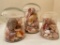 Seashell Lot w/Glass Mushroom Canisters, The Tallest is 9