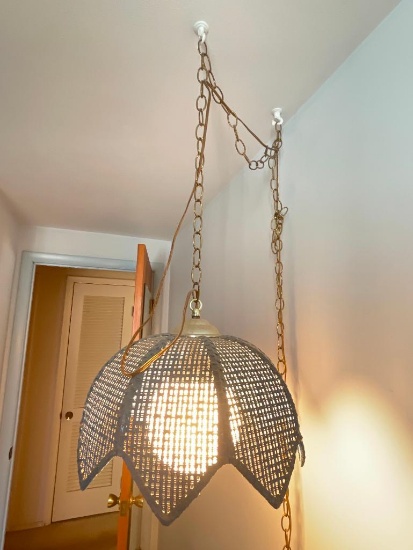 Vintage Wicker Hanging Lamp.