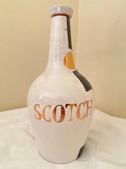 11" Hand Made Original Pottery Scotch Decantur Signed & Numbered by Artist Made in Italy