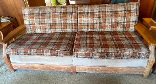 Vintage Ranch Oak Sofa. This is 36" T x 86" W x 38" D