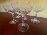 Set of 5 Champagne Glasses