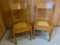 Pair of Cane Bottom Dining Chairs w/Beaded Detail.