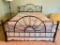 Queen Size Metal Bedframe, Mattress, Boxsprings & Rails. Headboard is 44