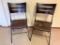 Pair of Luxury Wood & Cushioned Seat Folding Chairs.