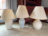 Set of 3 Lamps w/Shades. The Tallest is 25