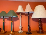 Set of 5 Lamps w/Shades. The Tallest is 31